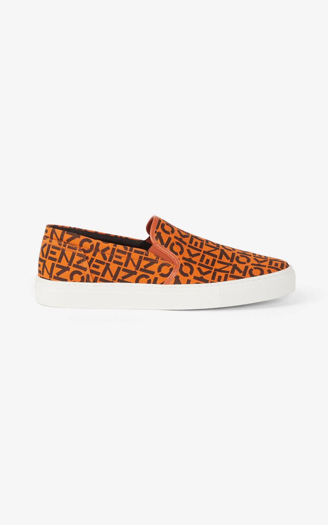 Kenzo K Skate Monogram laceless Tornacipő Férfi MélyNarancssárga | ID.341366